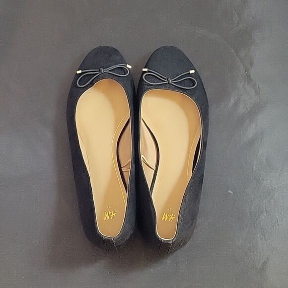 BRAND NEW H&M FAUX-SUEDE BOWKNOT BALLERINA SLIP-ON WOMEN"S FLAT SHOE - Picture 6 of 12